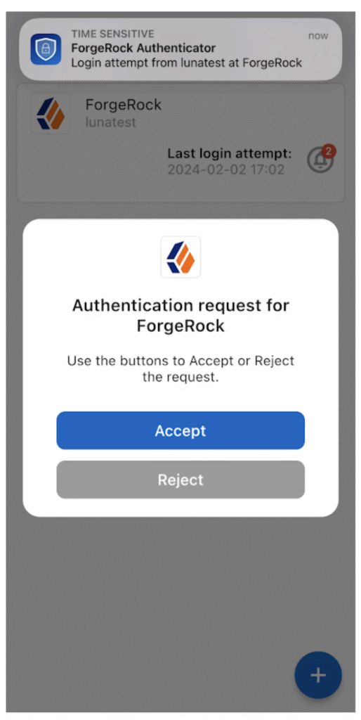 Visual aid for push notification on authenticator app