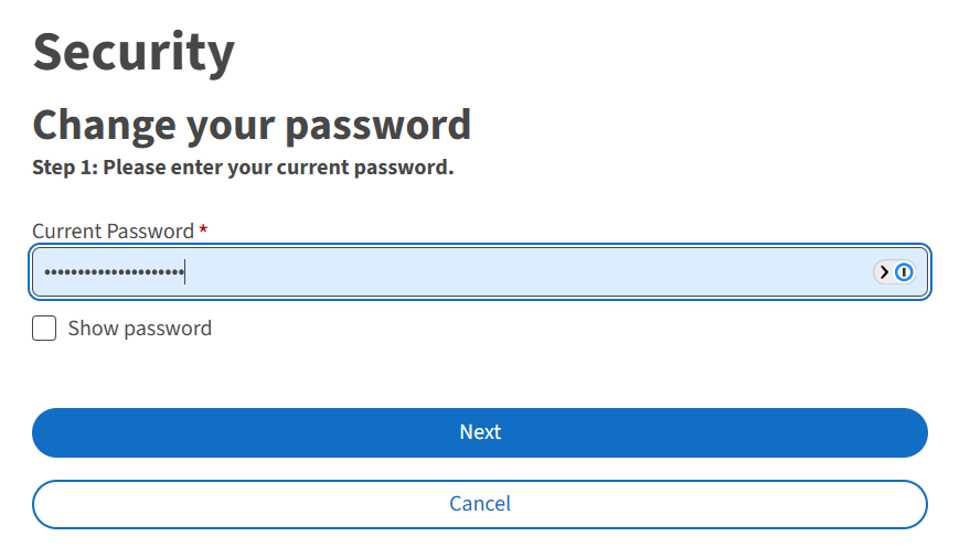 Change password visual aid