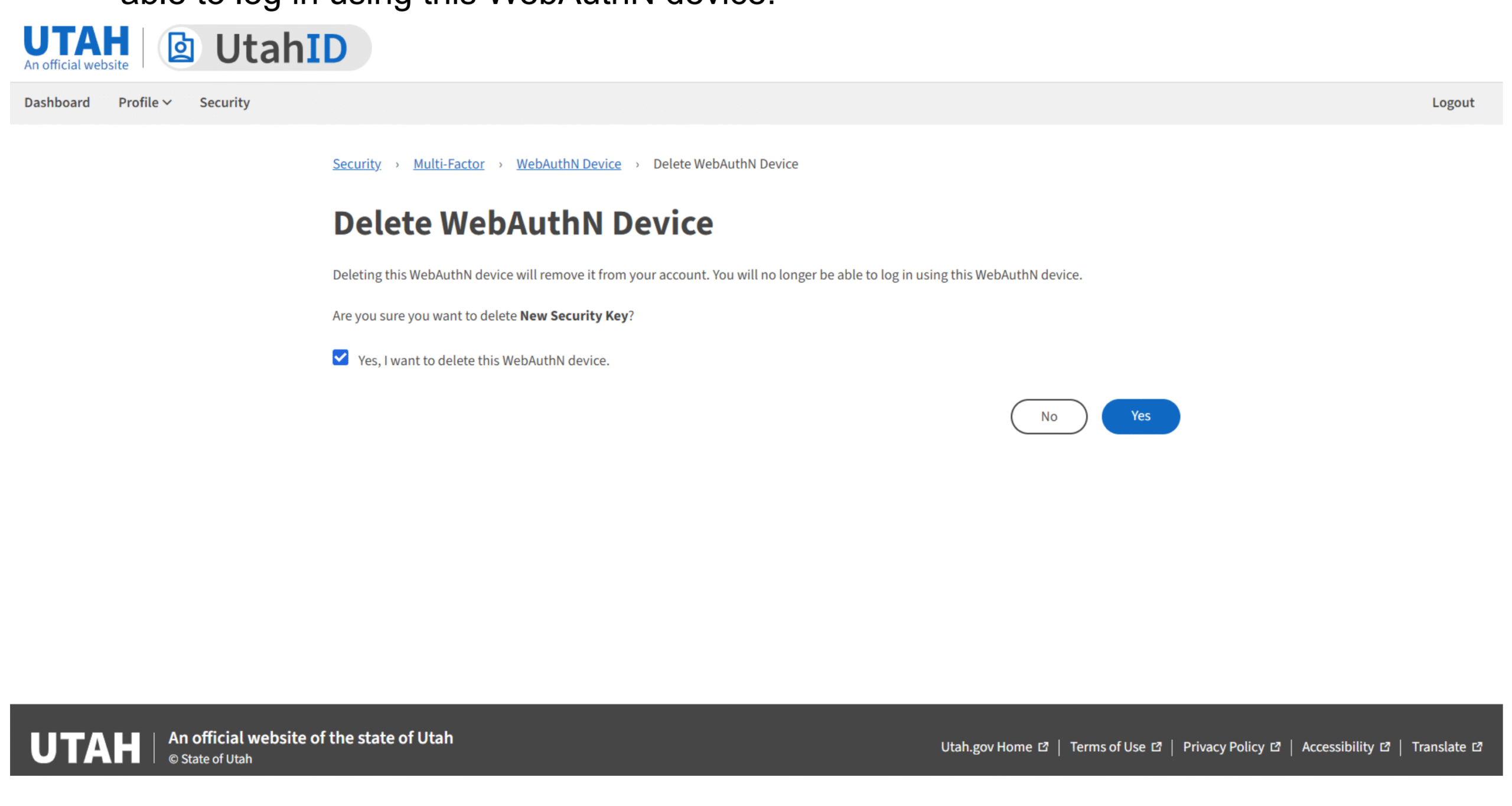 Visual aid for delete device verification
