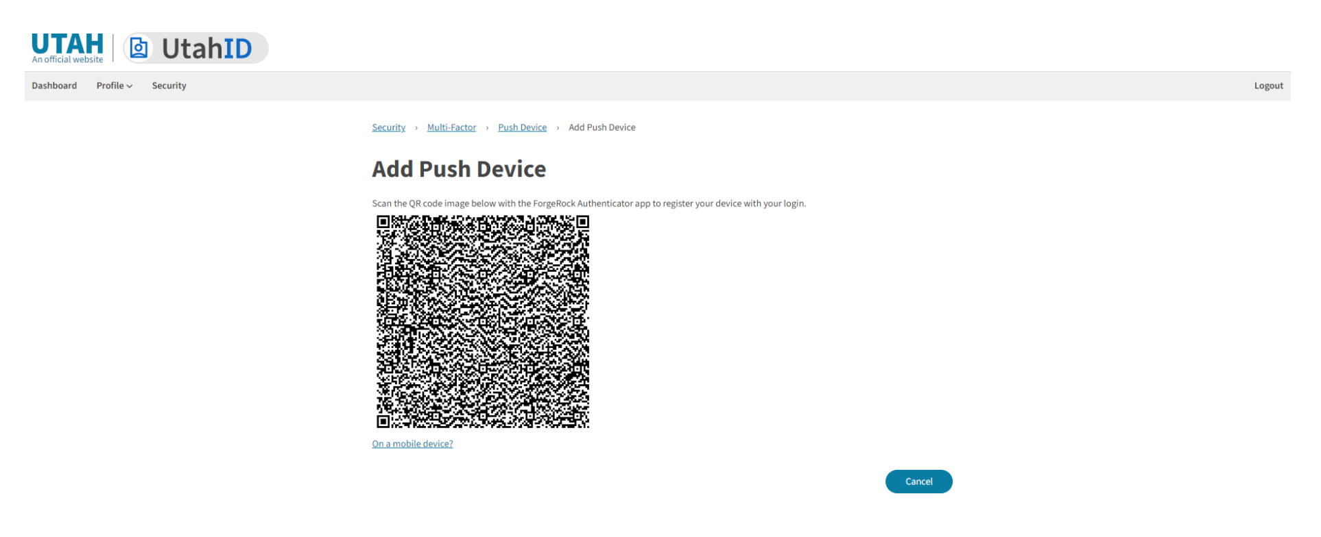 Visual aid for scanning QR code