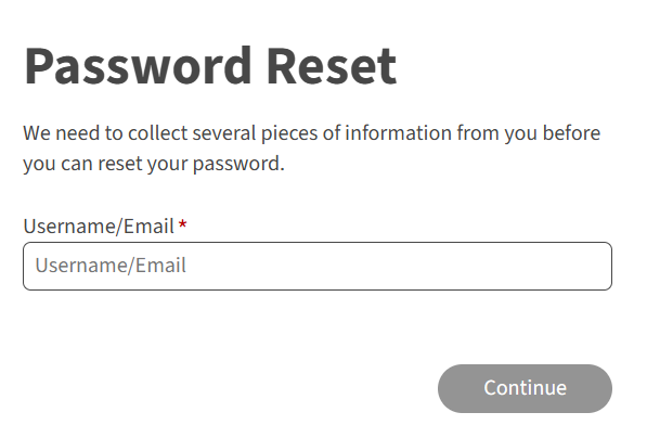 Password reset visual aid
