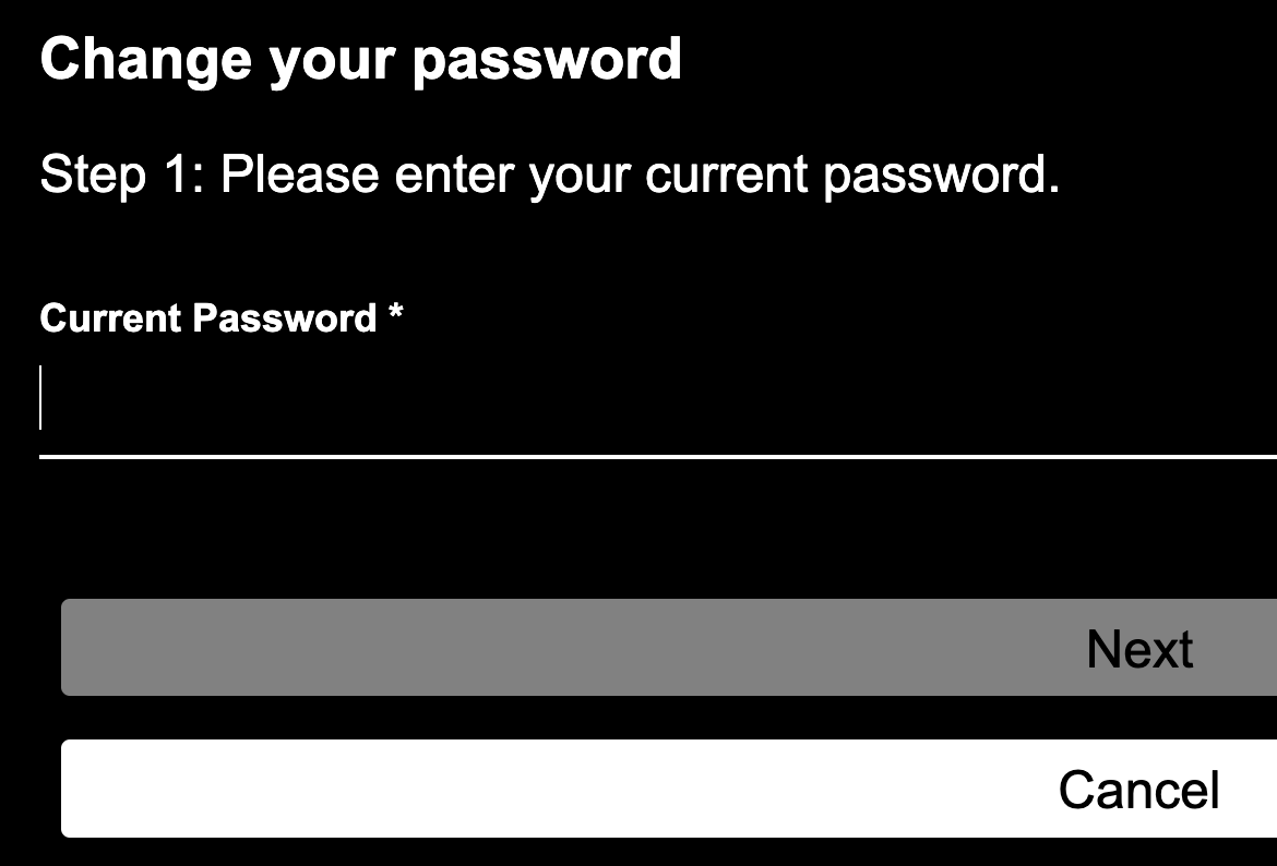 Change Your Password Screenshot
