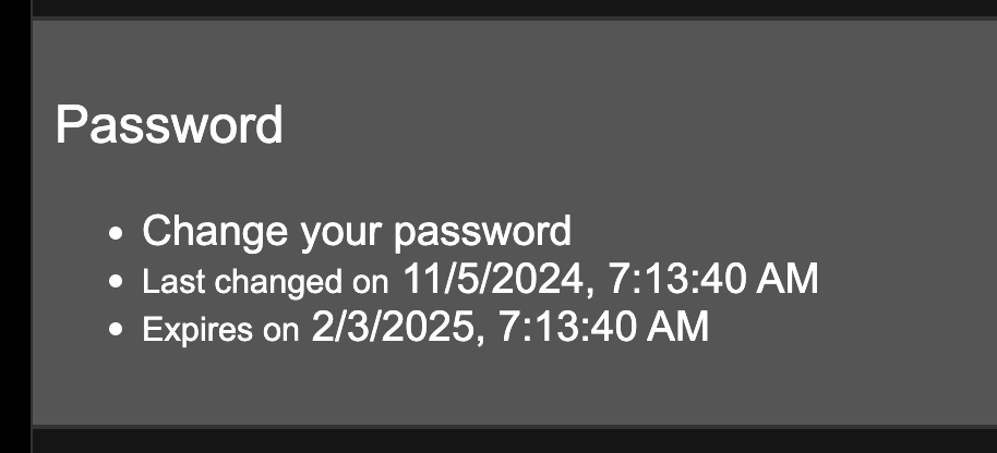 Select Password Screenshot
