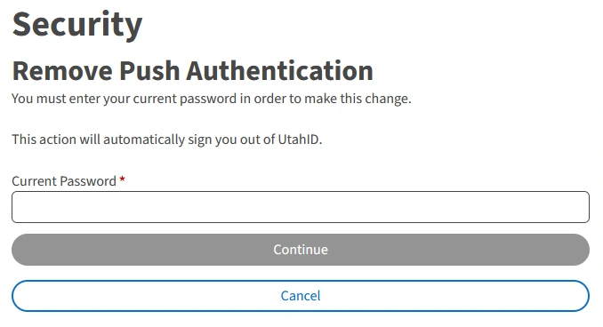 Removing UtahID Authenticator