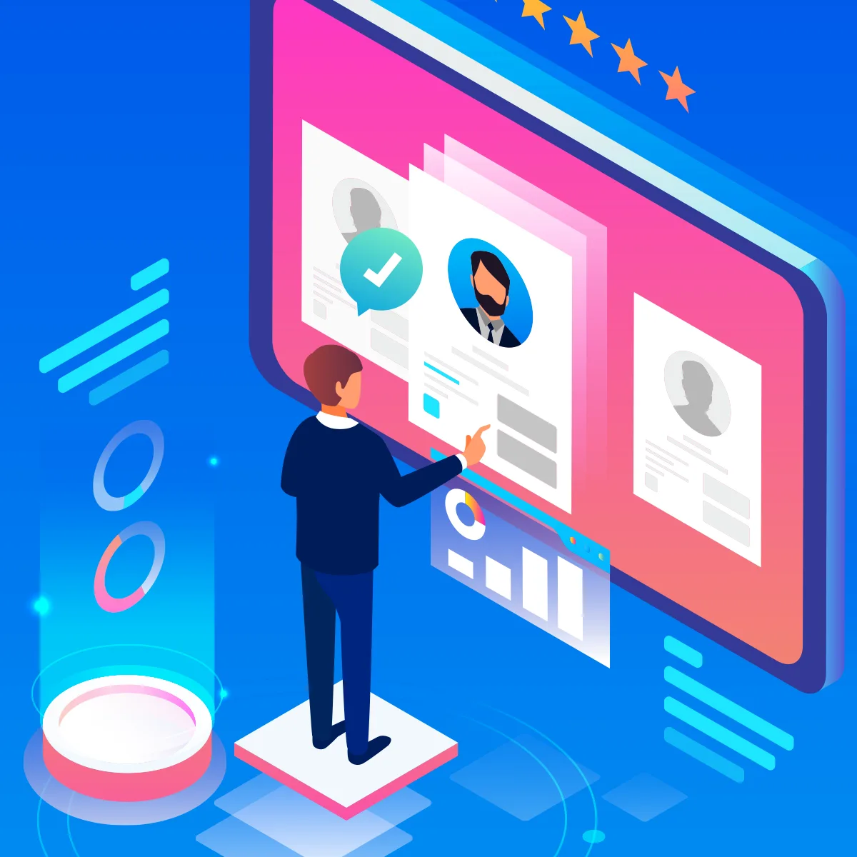 IT professional verifying credentials